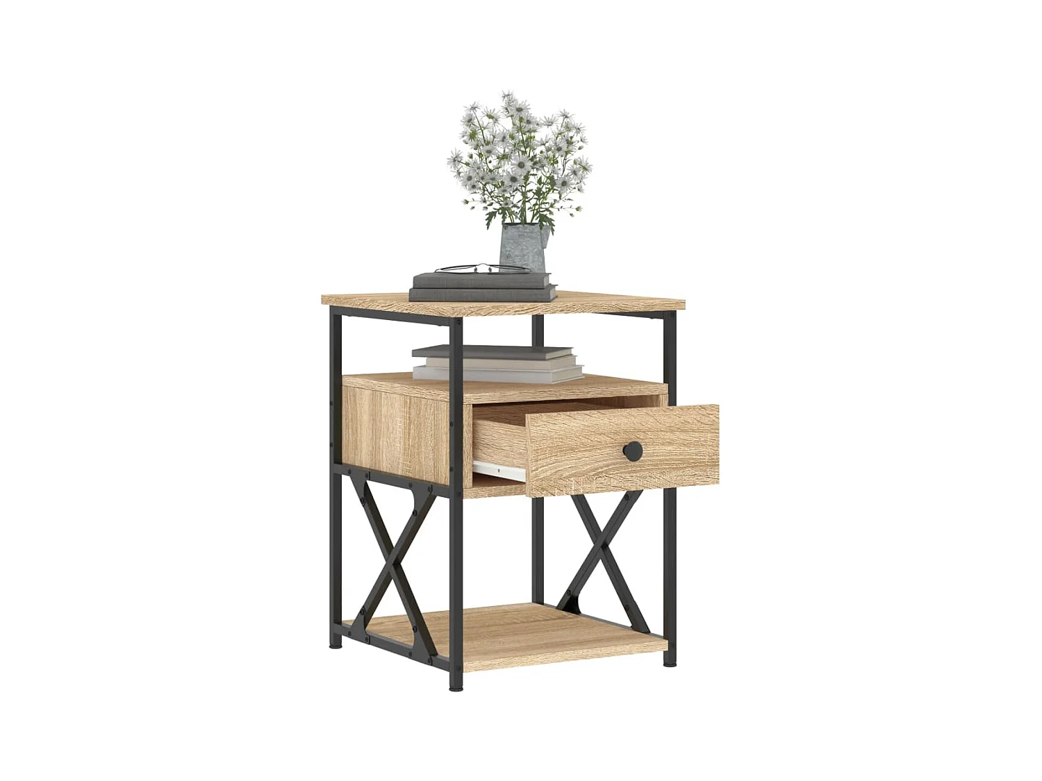 Comodino in rovere Sonoma 40x42x55 cm in legno ingegnerizzato