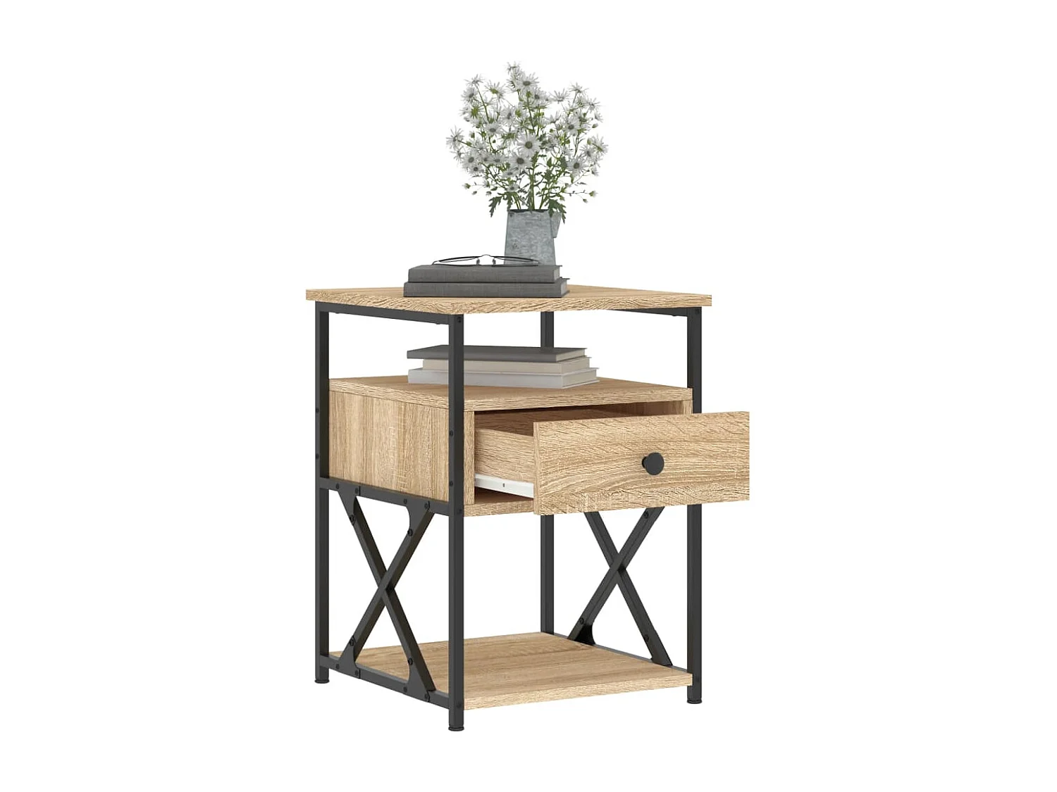 Table de chevet chêne sonoma 40x42x55 cm bois d'ingénierie