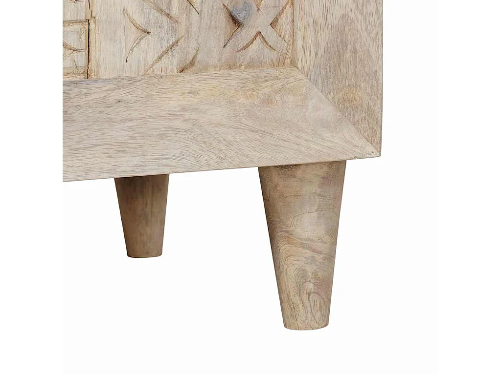 Table de chevet Beige 50 x 33 x 60 cm bois de manguier massif