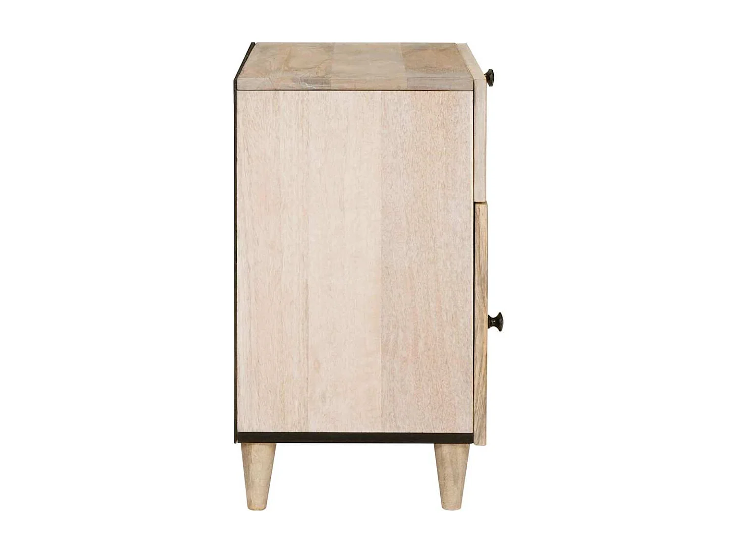 Table de chevet Beige 50 x 33 x 60 cm bois de manguier massif