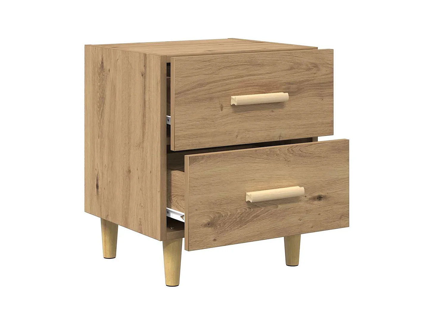 2-delige bedkast, handgemaakt eikenhout, 40 x 35 x 47,5 cm