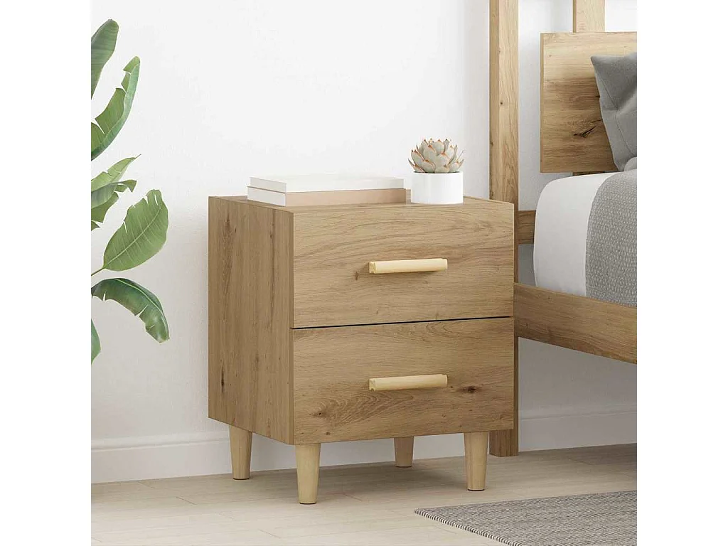 Mobile letto 2 pezzi, rovere lavorato a mano, 40 x 35 x 47,5 cm