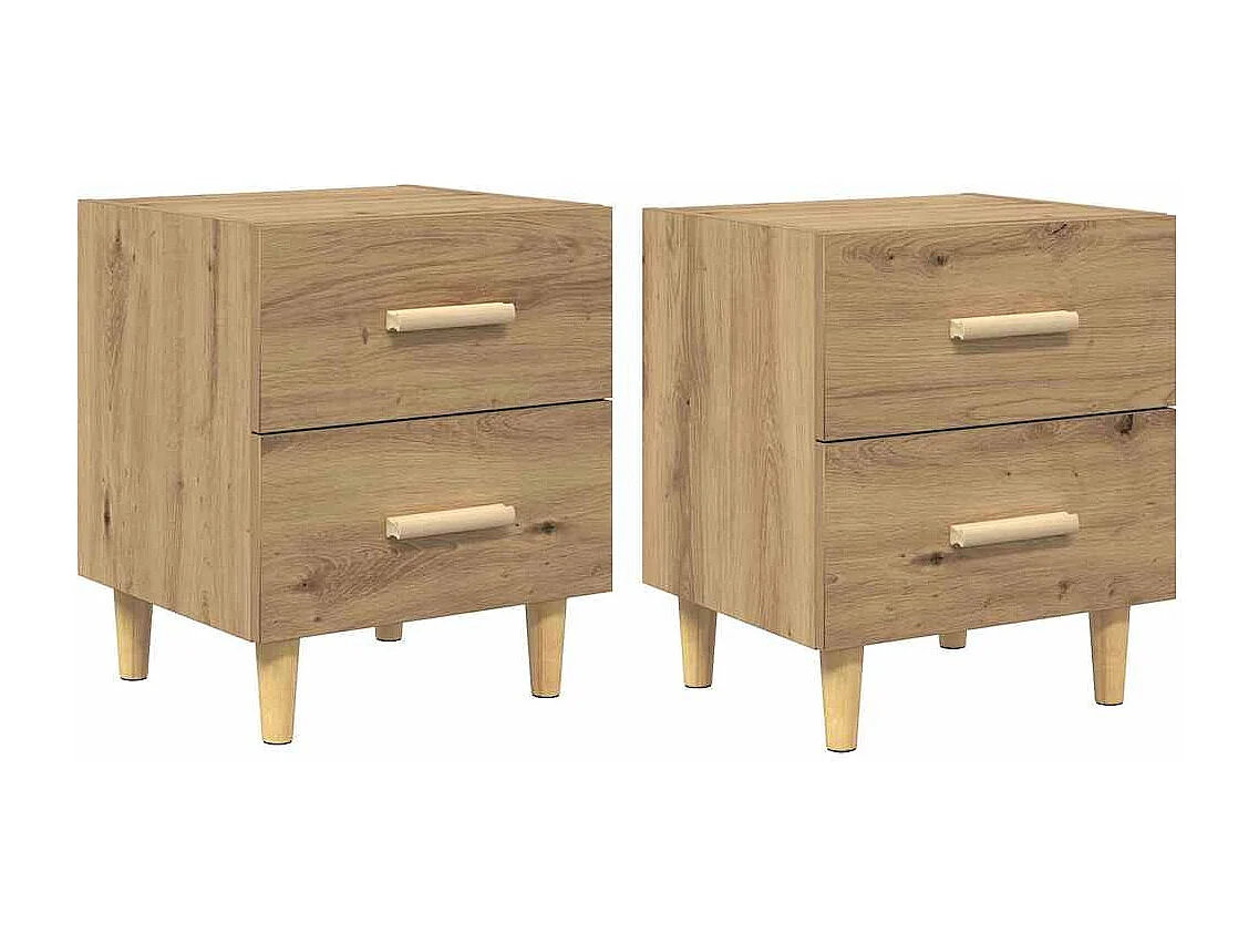 Mobile letto 2 pezzi, rovere lavorato a mano, 40 x 35 x 47,5 cm