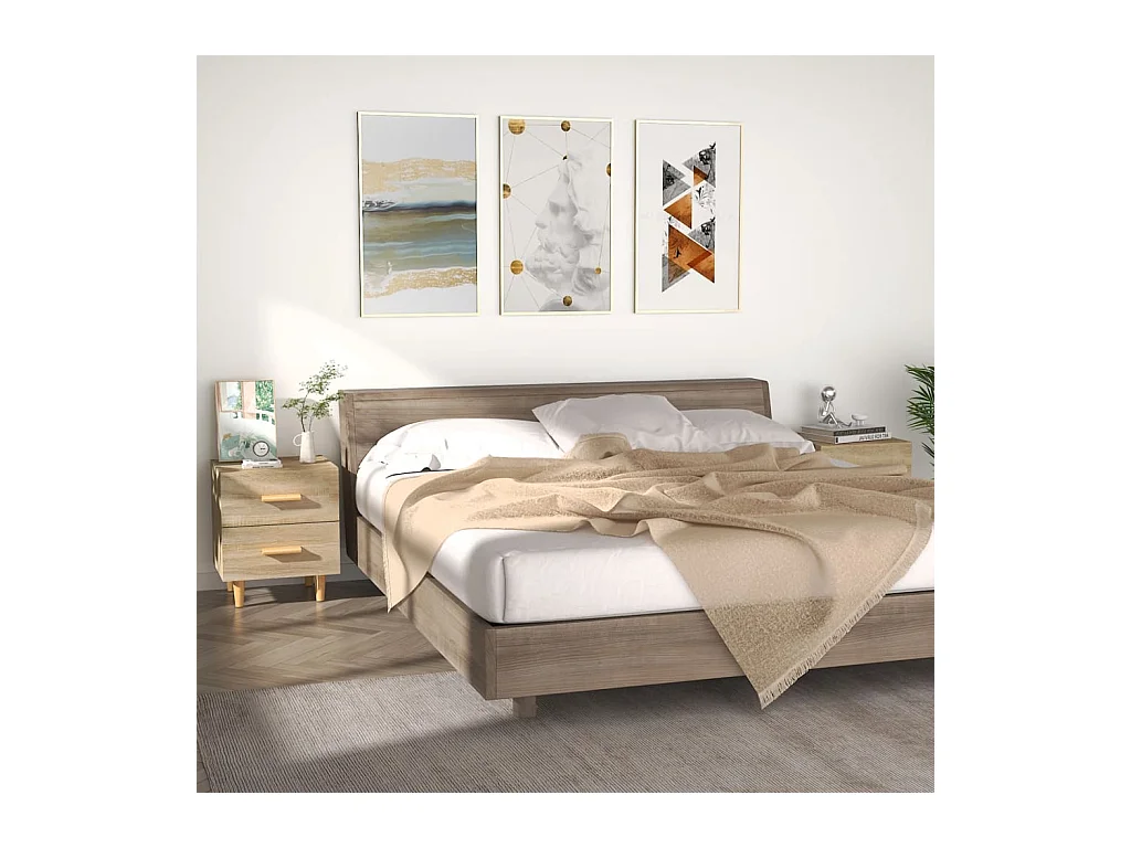 Tables de chevet 2 pcs Chêne sonoma 40x35x47,5 cm