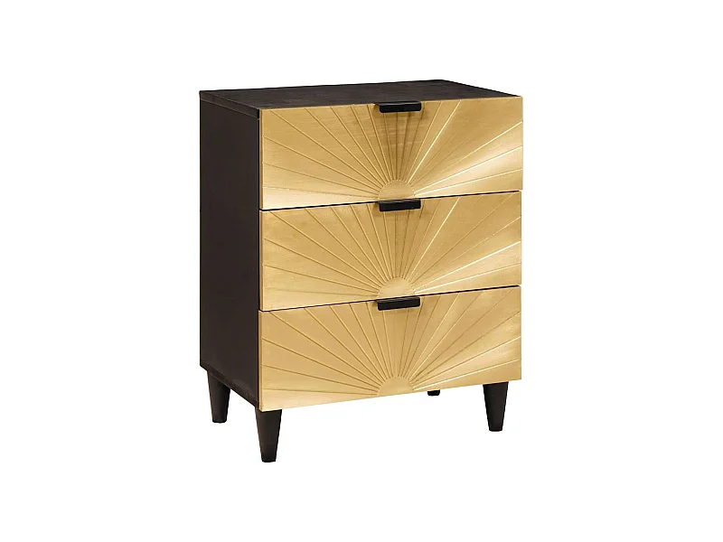 Table de chevet avec tiroir Noir et or 50 x 33 x 60 cm