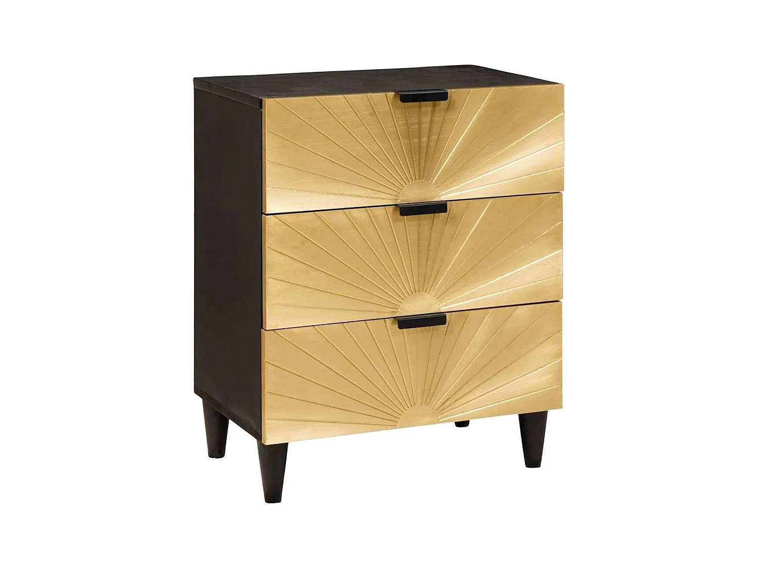 Table de chevet avec tiroir Noir et or 50 x 33 x 60 cm