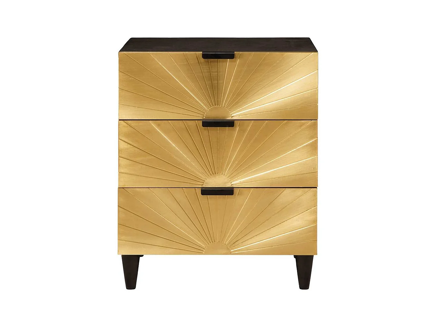 Table de chevet avec tiroir Noir et or 50 x 33 x 60 cm