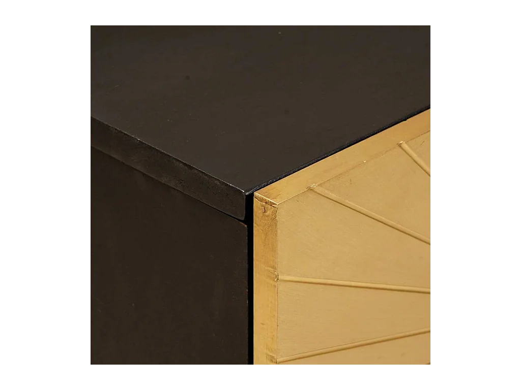 Table de chevet avec tiroir Noir et or 50 x 33 x 60 cm