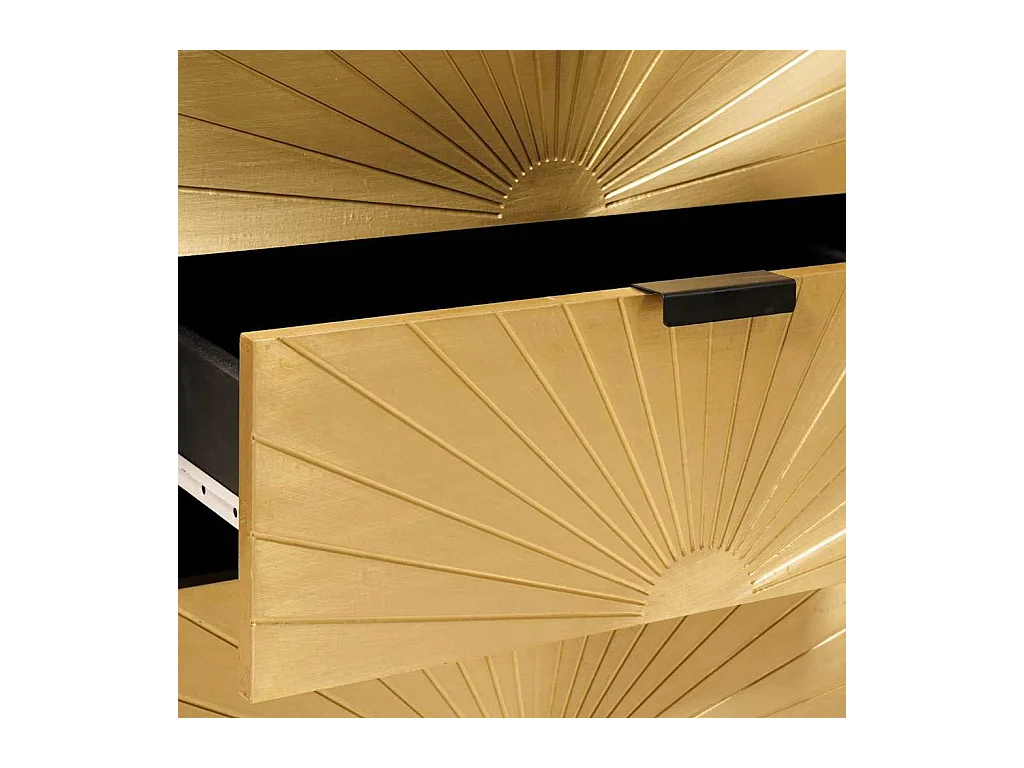 Table de chevet avec tiroir Noir et or 50 x 33 x 60 cm