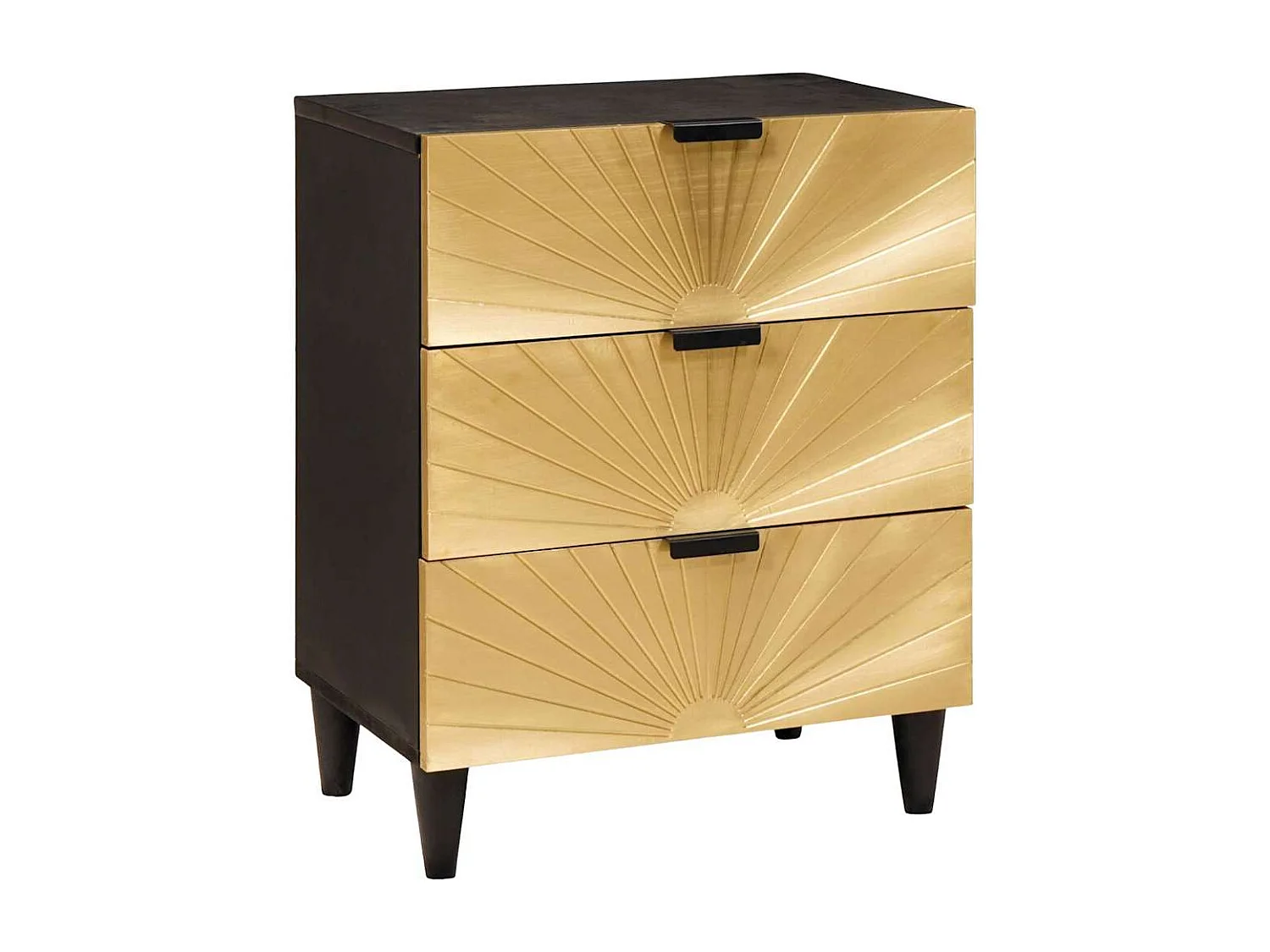 Table de chevet avec tiroir Noir et or 50 x 33 x 60 cm