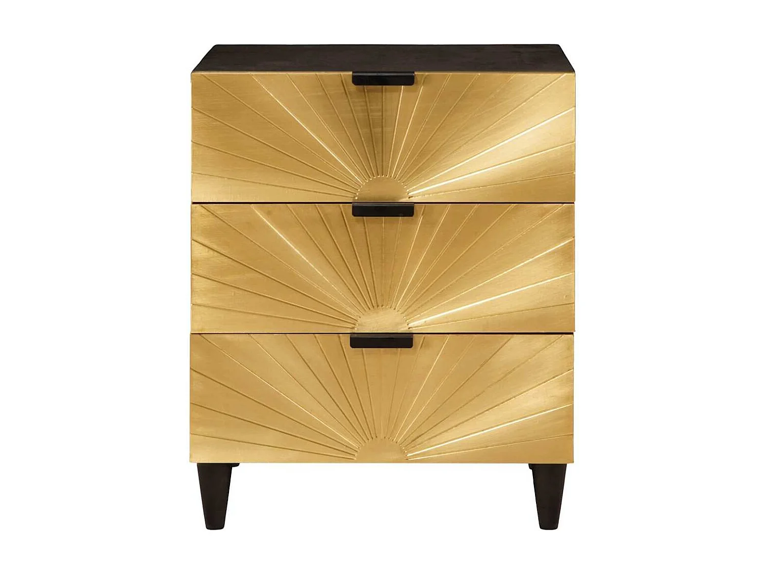 Table de chevet avec tiroir Noir et or 50 x 33 x 60 cm