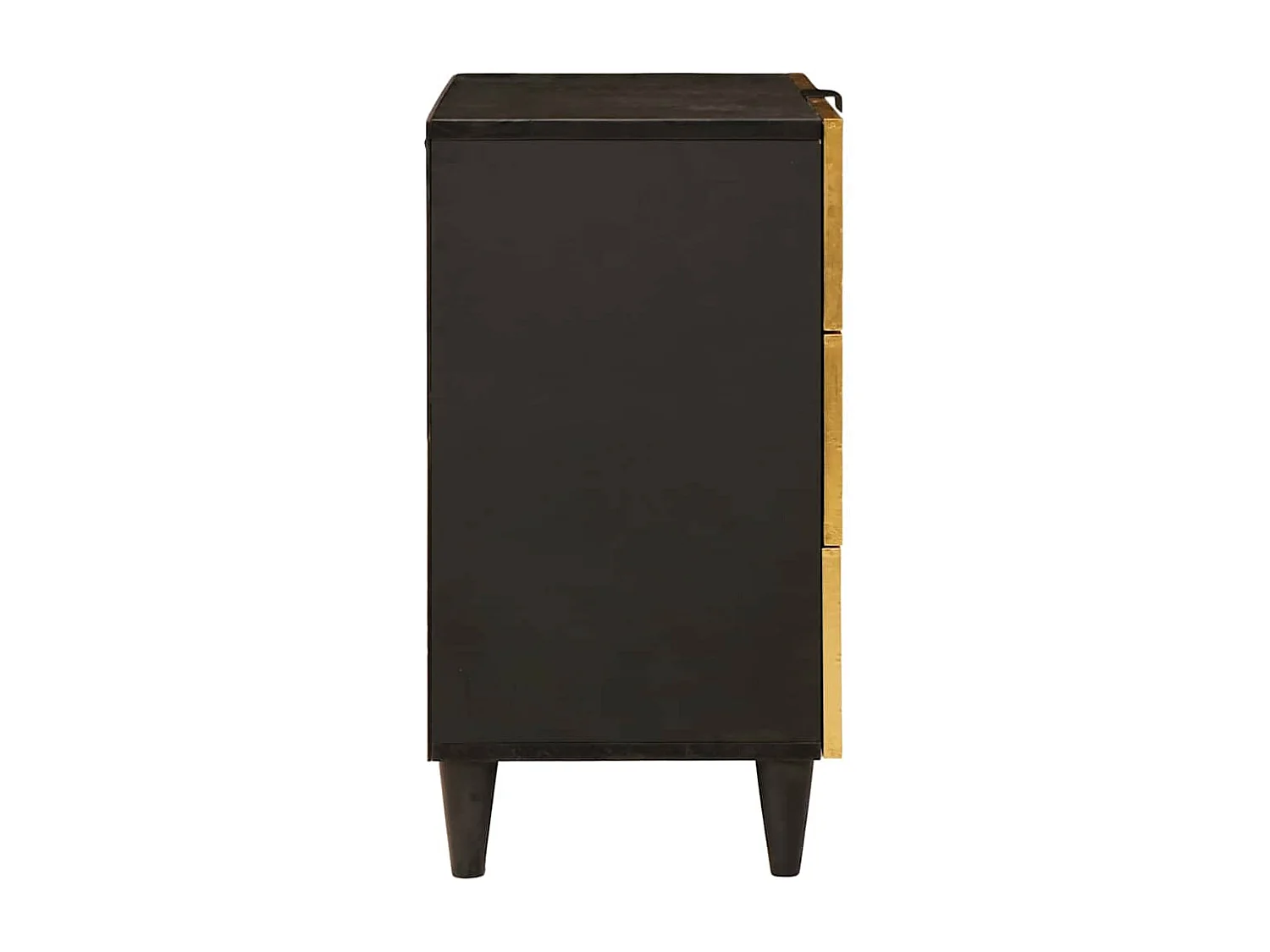 Table de chevet avec tiroir Noir et or 50 x 33 x 60 cm