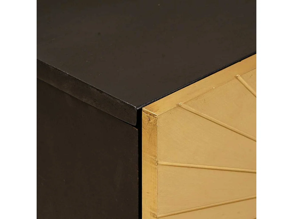 Table de chevet avec tiroir Noir et or 50 x 33 x 60 cm