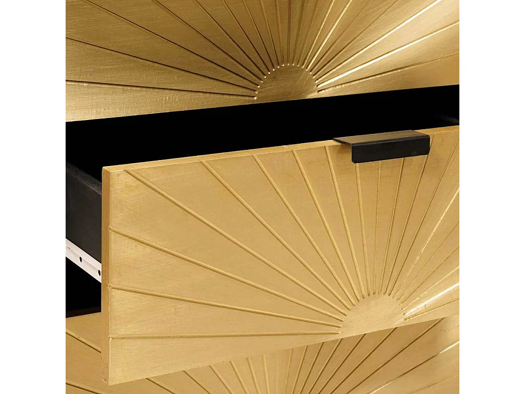 Table de chevet avec tiroir Noir et or 50 x 33 x 60 cm