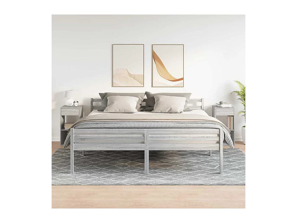 Comodini con cassetto 2 pz grigio sonoma 35x34x66,5 cm