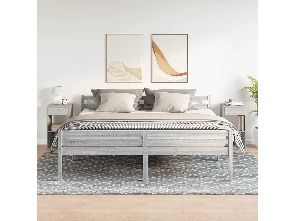 Tables de chevet avec tiroir 2 pcs sonoma gris 35x34x66,5 cm