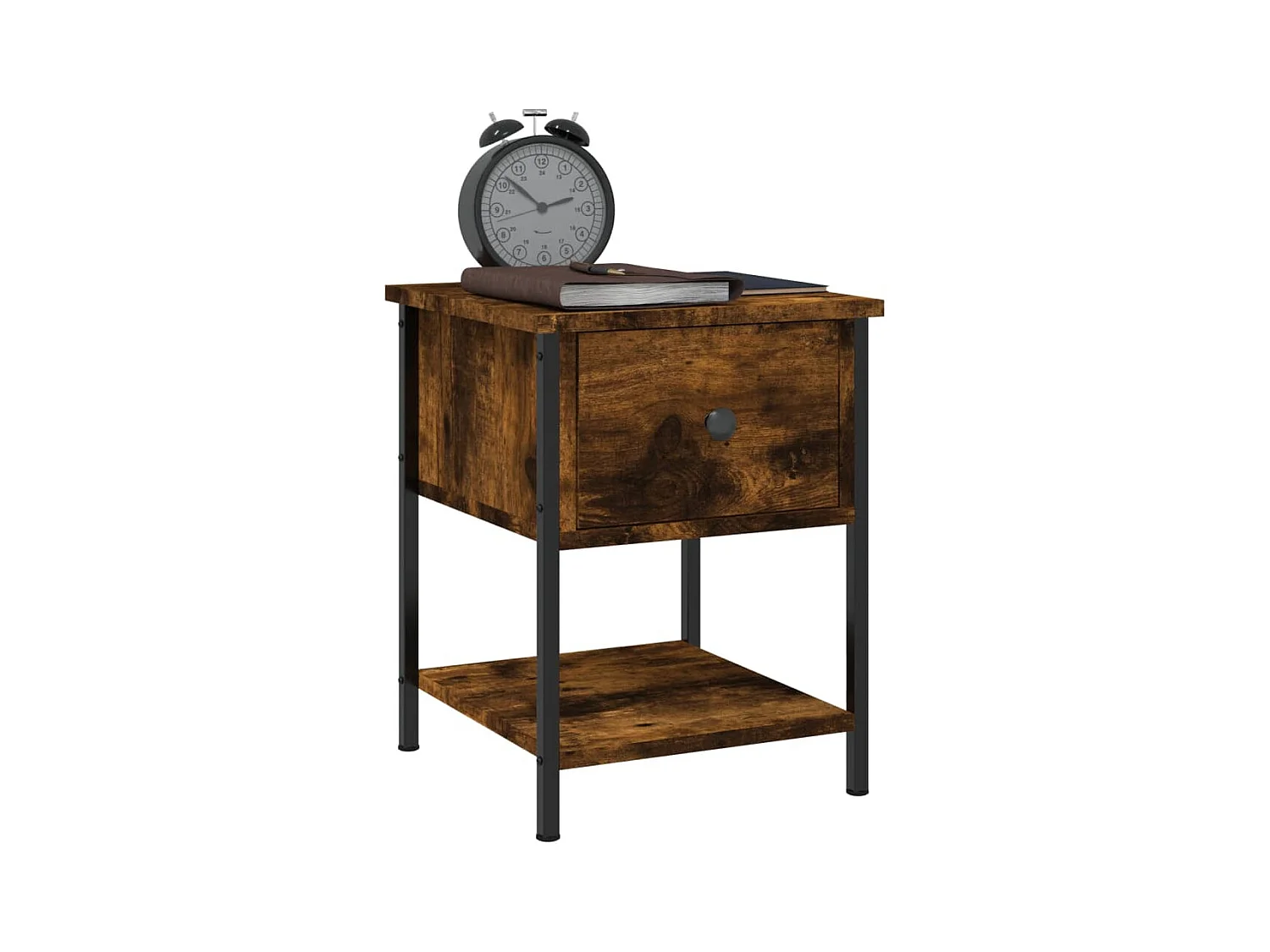 Comodini in rovere affumicato 2 pezzi 34x35,5x45 cm in legno ingegnerizzato