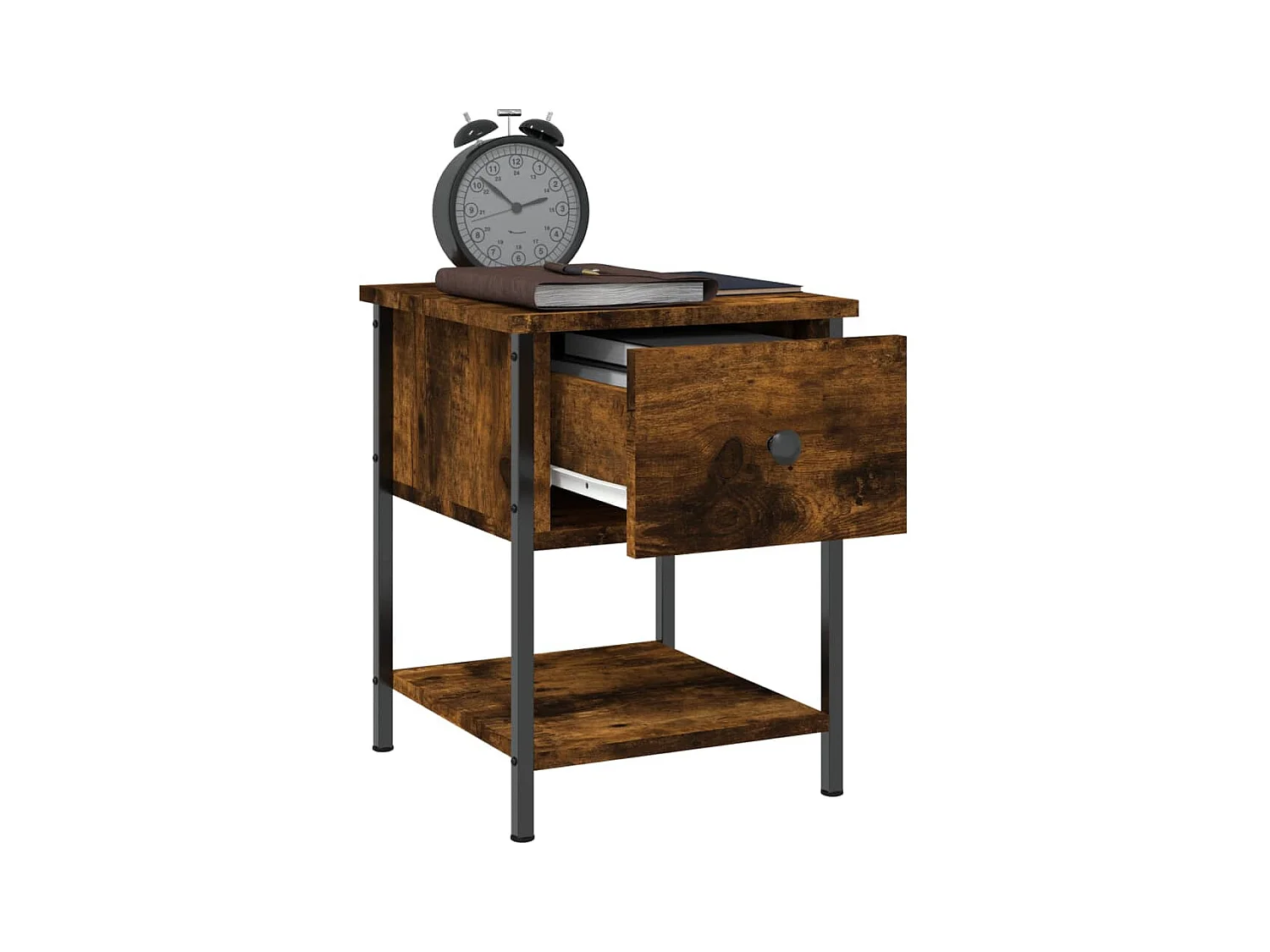 Comodini in rovere affumicato 2 pezzi 34x35,5x45 cm in legno ingegnerizzato