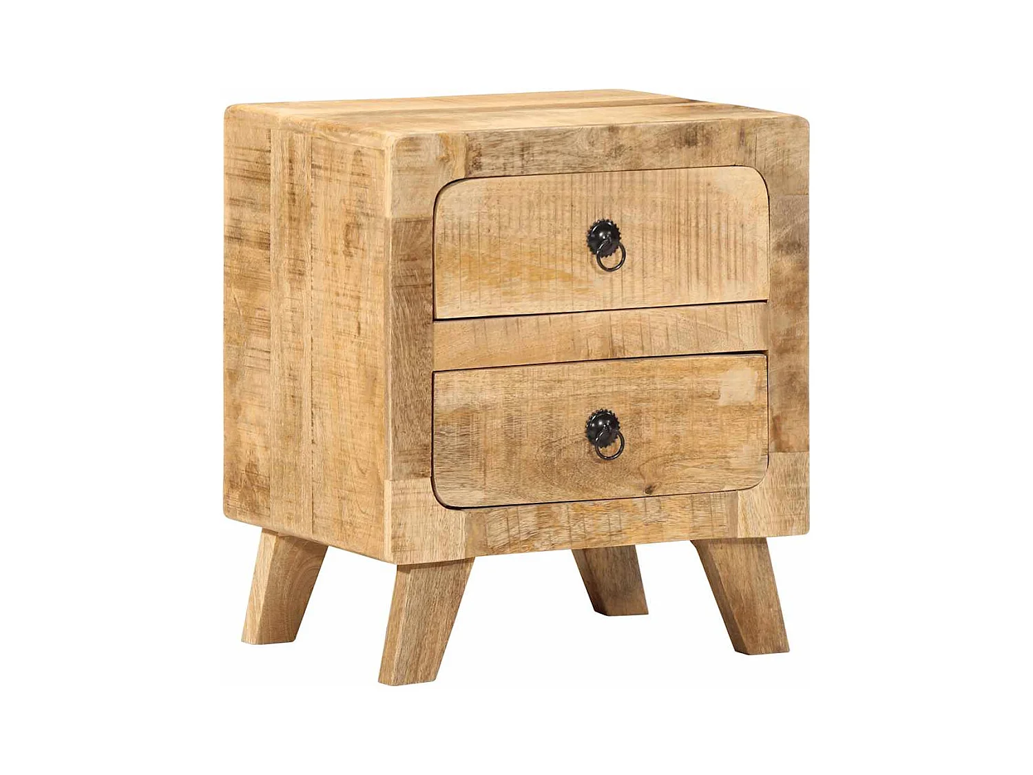 Comodino 40x32x46 cm in legno massello di mango grezzo