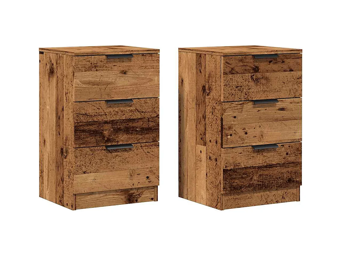 Mesitas de noche 2 piezas madera vieja 40x36x65 cm madera de ingeniería