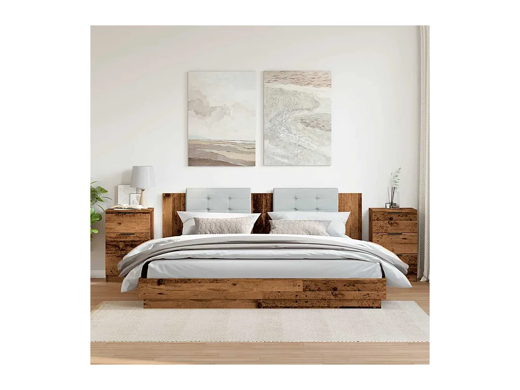 Mesitas de noche 2 piezas madera vieja 40x36x65 cm madera de ingeniería