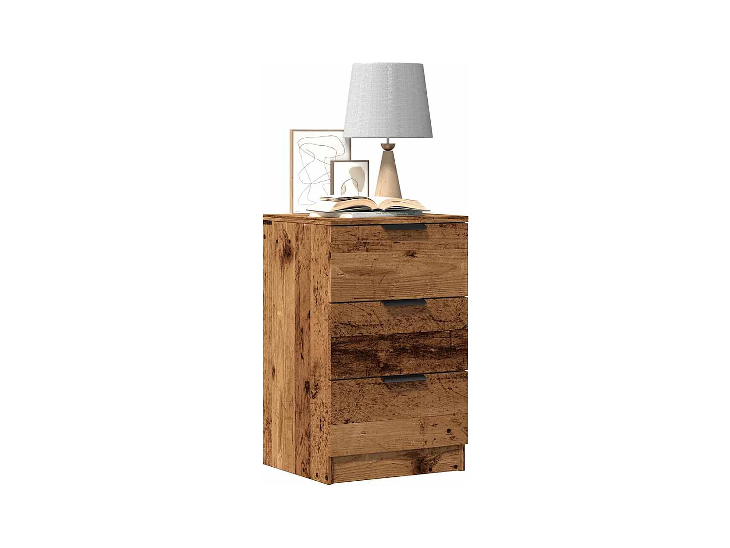 Comodini 2 pezzi in legno vecchio 40x36x65 cm in legno ingegnerizzato