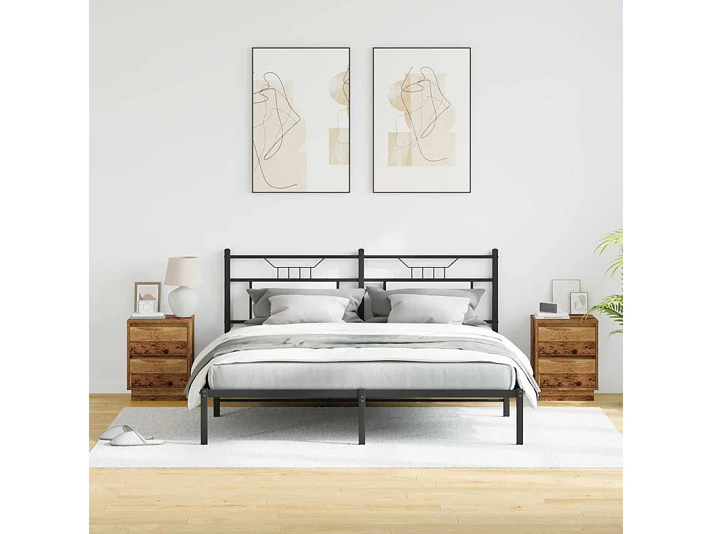 Cabinet de chevet avec 2 pcs Bois Ancien 39 x 34.5 x 50 cm