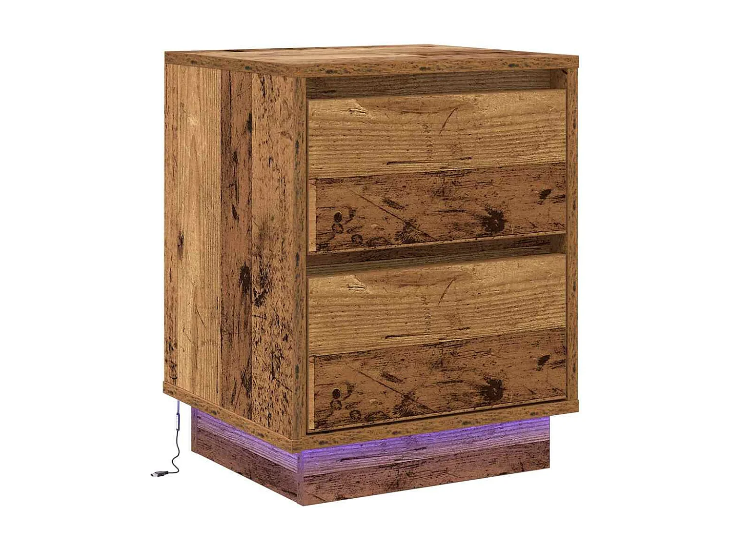 Cabinet de chevet avec 2 pcs Bois Ancien 39 x 34.5 x 50 cm