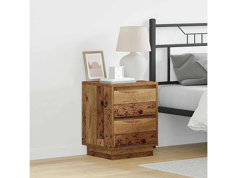 Cabinet de chevet avec 2 pcs Bois Ancien 39 x 34.5 x 50 cm