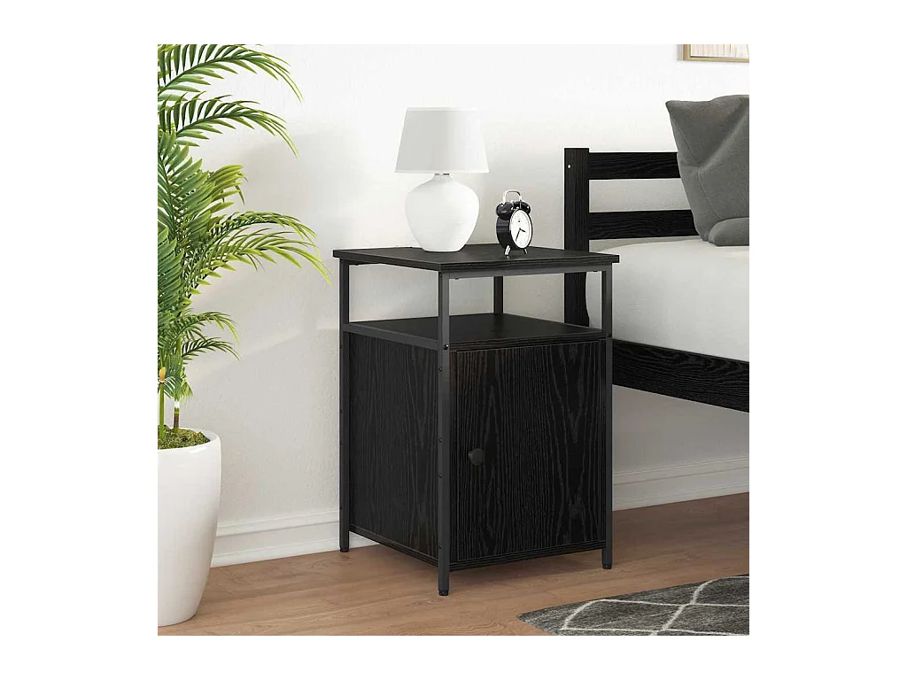 Mesilla de noche de madera de ingeniería de roble negro