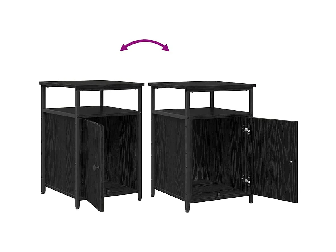 Cabinet de chevet Chêne noir Bois d'ingénierie