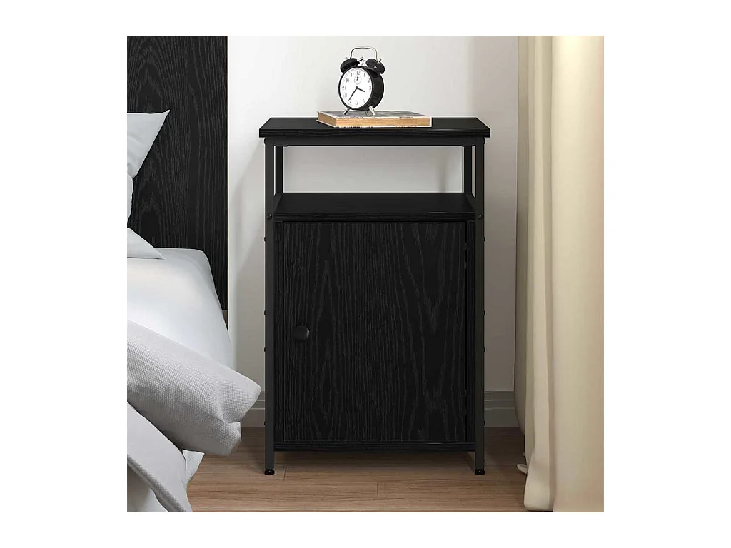 Cabinet de chevet Chêne noir Bois d'ingénierie