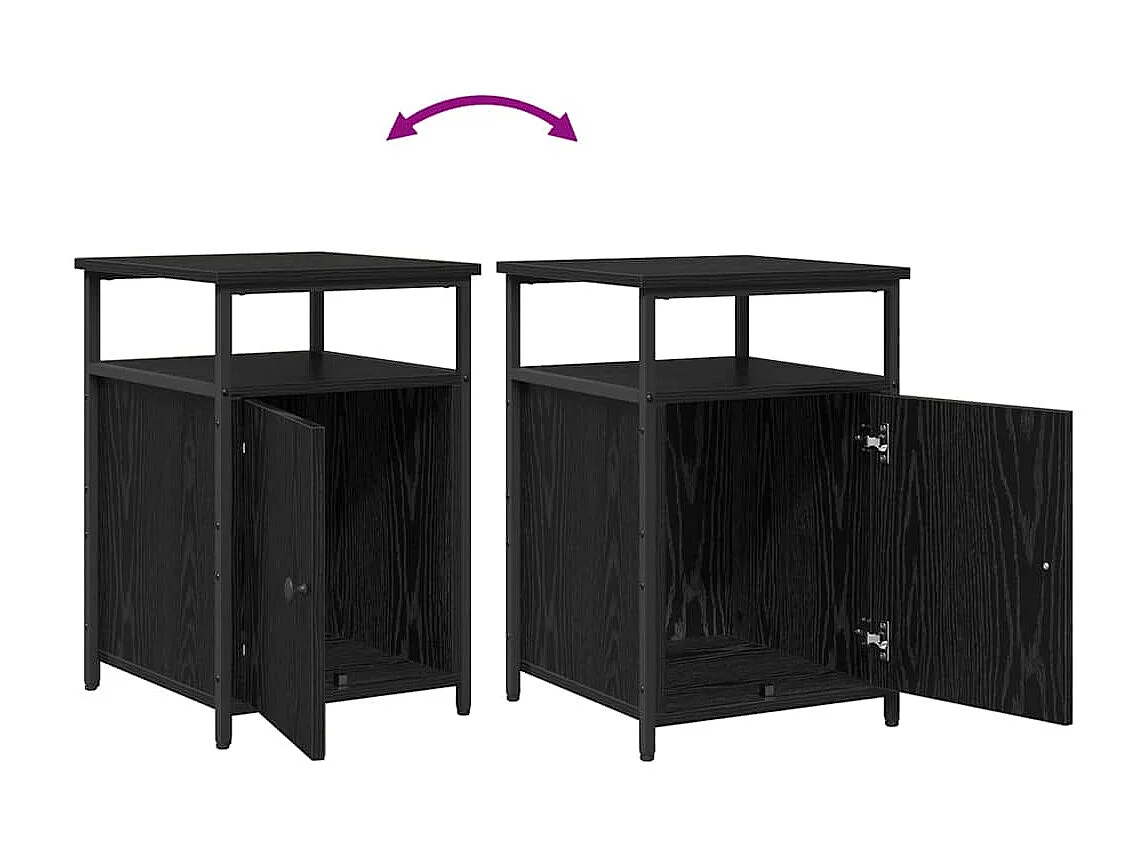 Cabinet de chevet Chêne noir Bois d'ingénierie