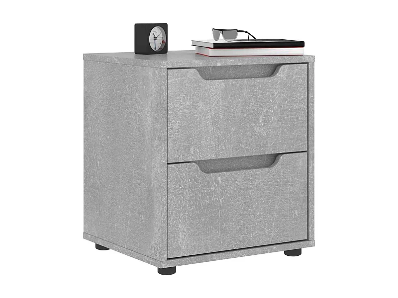 Mesita de noche VISNES gris hormigón 45x40x50 cm madera de ingeniería