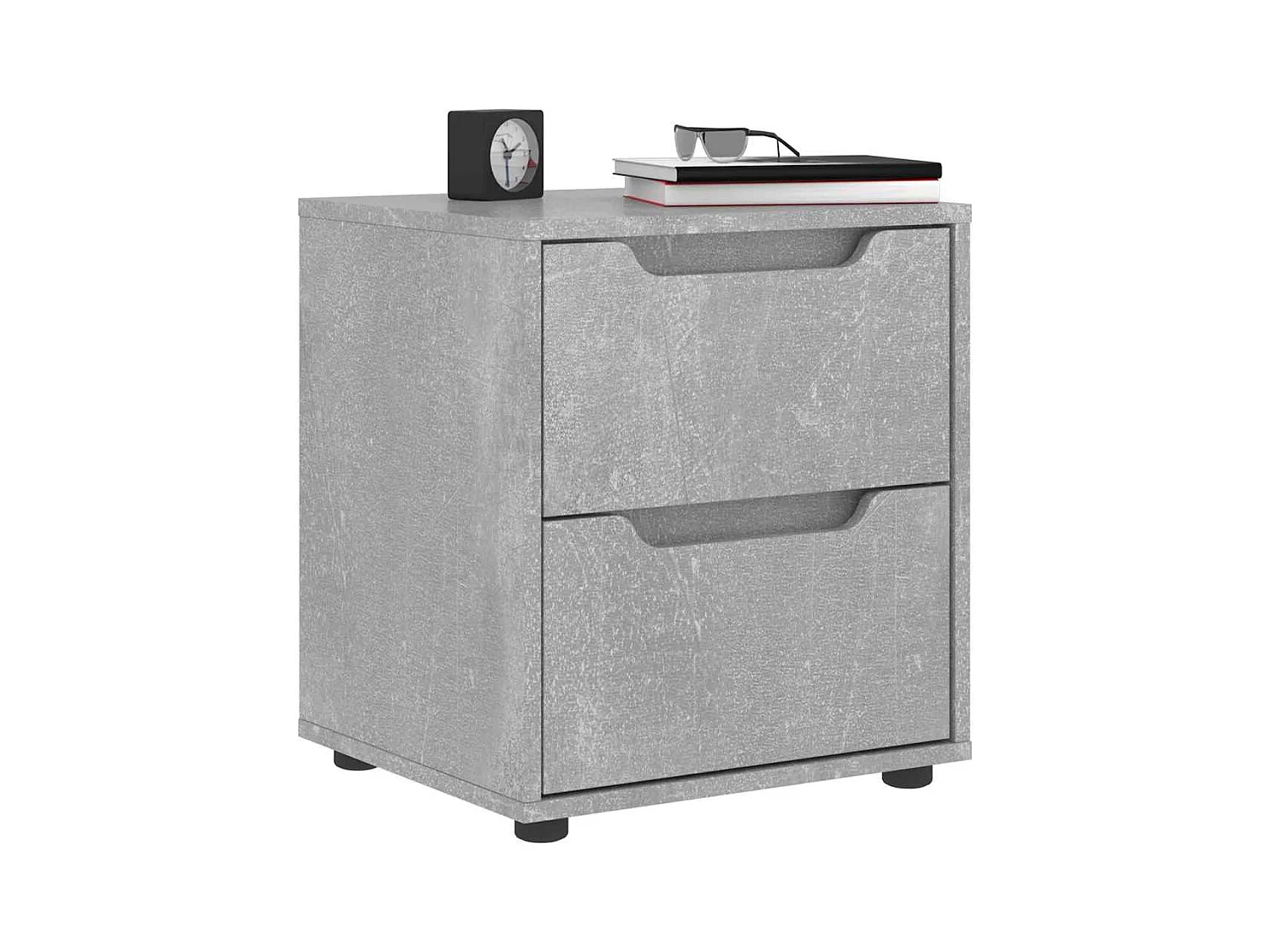 Mesita de noche VISNES gris hormigón 45x40x50 cm madera de ingeniería