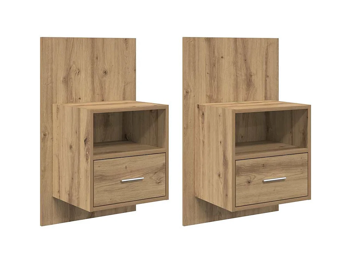 Armoire de lit 2 pcs chêne artisanal 48,5 x 32,5 x 80 cm