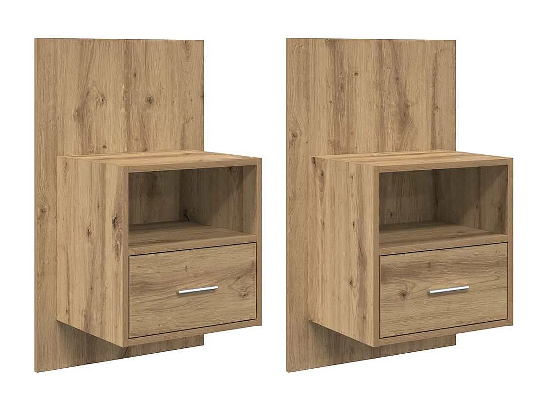 Armoire de lit 2 pcs chêne artisanal 48,5 x 32,5 x 80 cm
