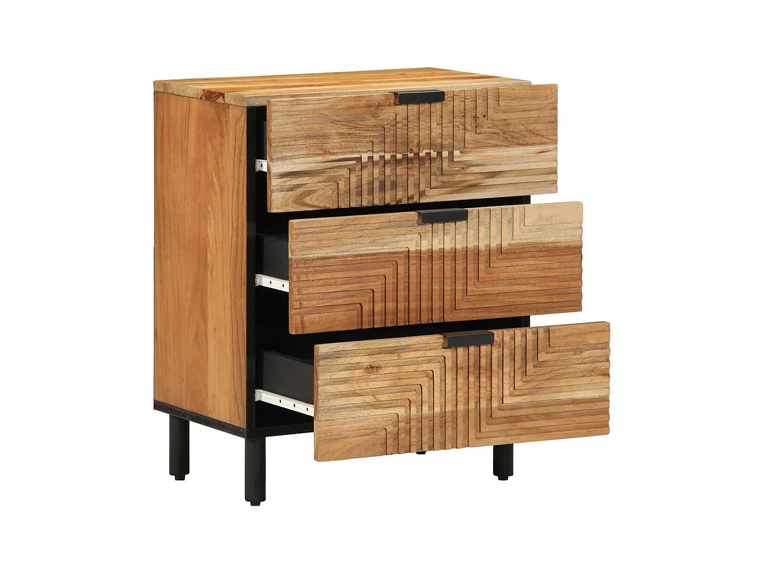 Comodino marrone 50 x 33 x 62 cm Legno massello di acacia