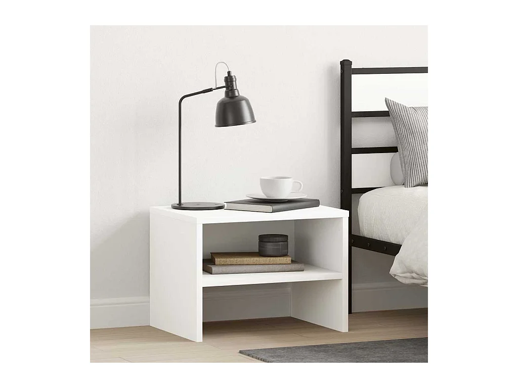 Mesitas de noche 2 uds Blanco 40x30x30 cm Madera de ingeniería