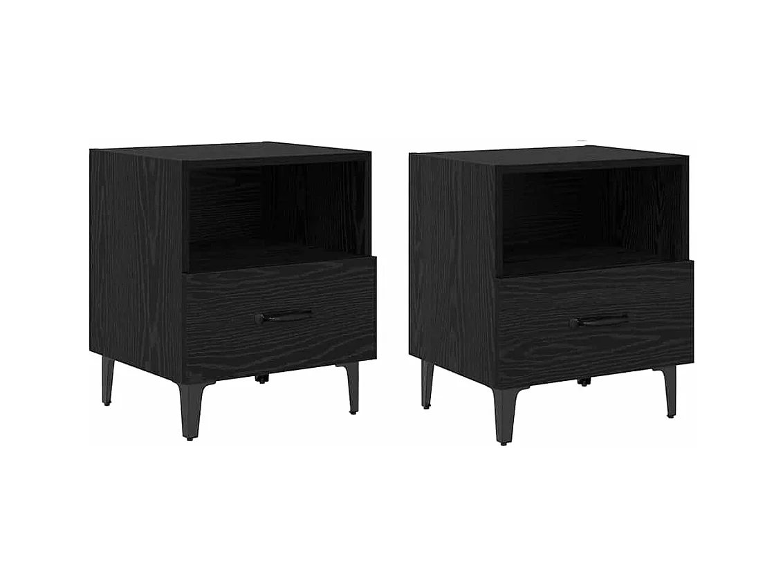 Cabinet de chevet 2 pcs Chêne noir 40 x 35 x 47.5 cm