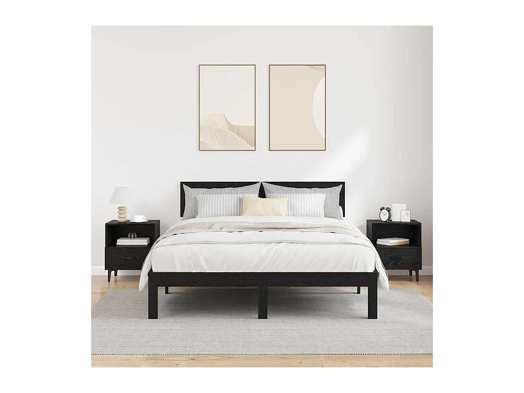 Cabinet de chevet 2 pcs Chêne noir 40 x 35 x 47.5 cm