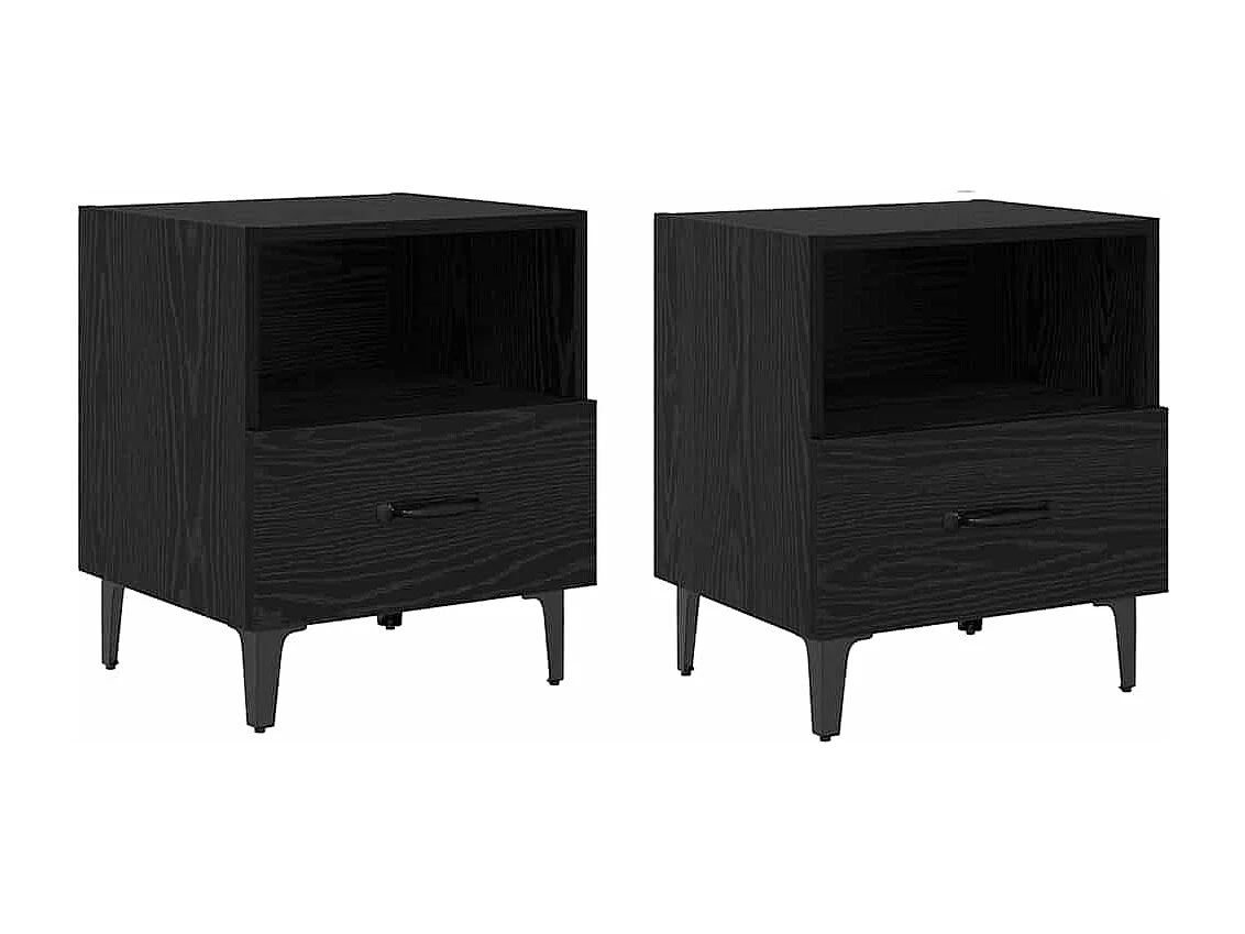 Cabinet de chevet 2 pcs Chêne noir 40 x 35 x 47.5 cm