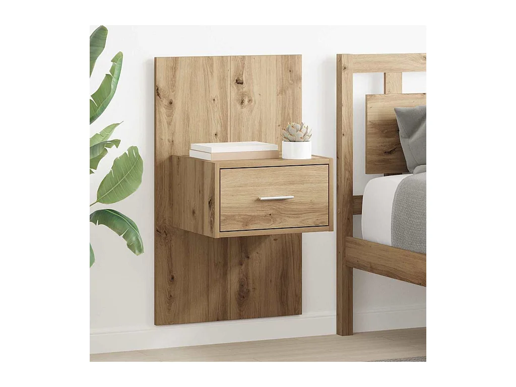 Mobile letto 2 pezzi, rovere lavorato a mano, 48,5 x 32,5 x 80 cm