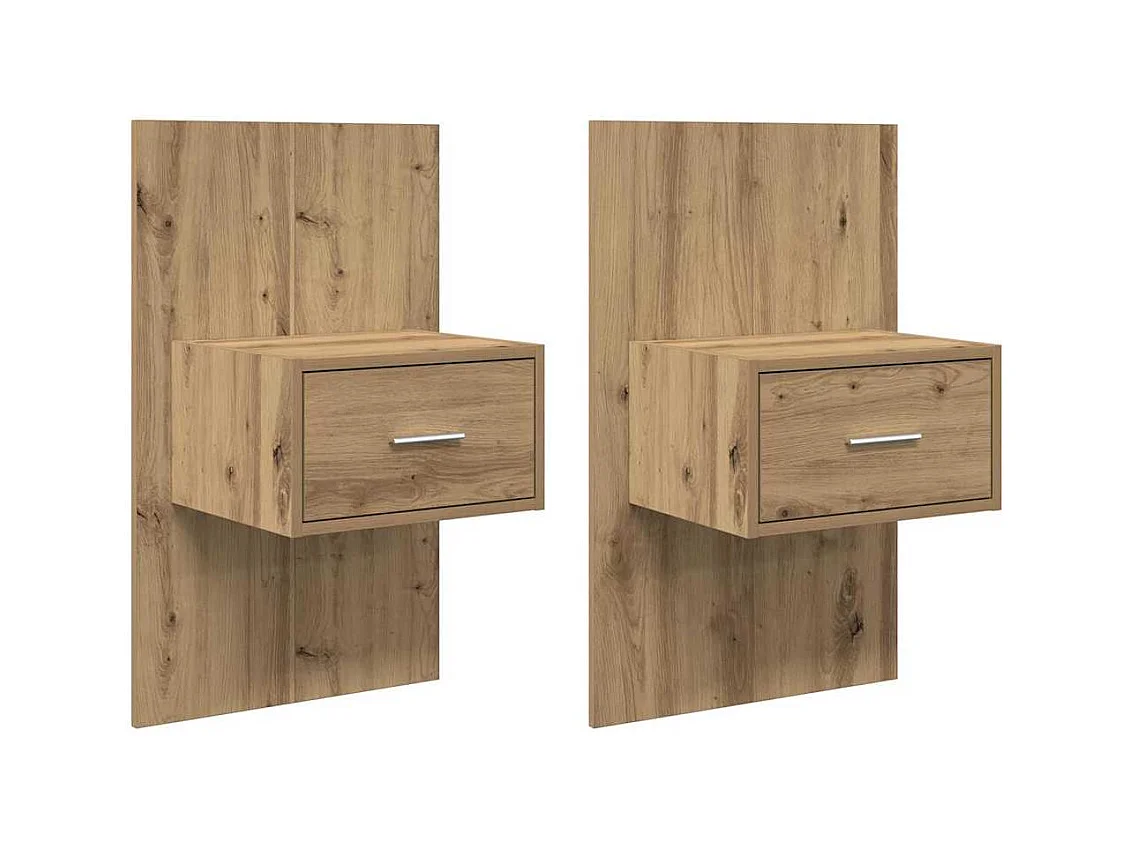 Mobile letto 2 pezzi, rovere lavorato a mano, 48,5 x 32,5 x 80 cm