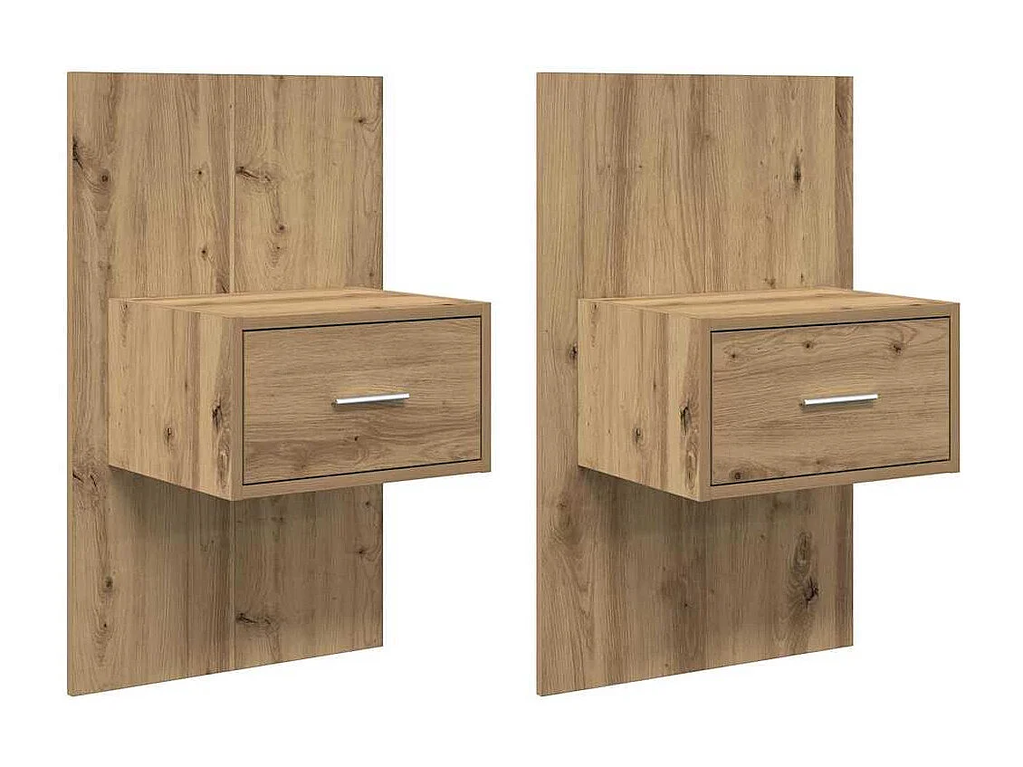 Armoire de lit 2 pcs chêne artisanal 48,5 x 32,5 x 80 cm