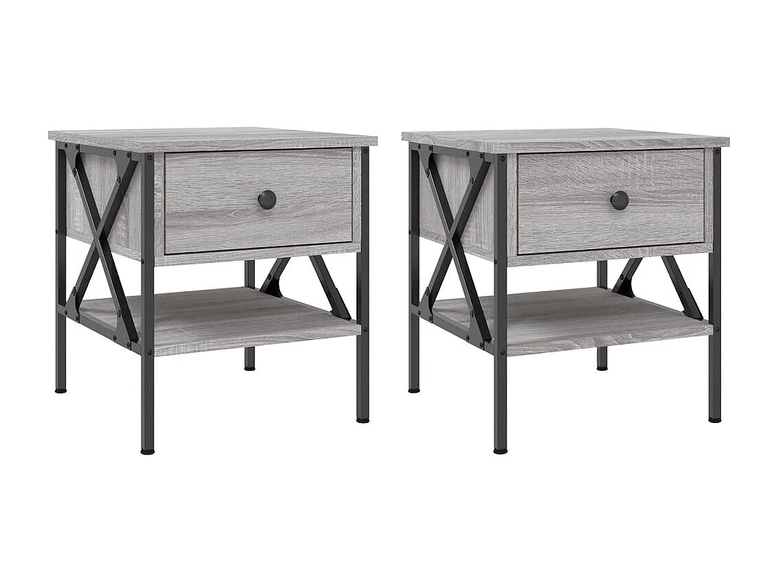 Tables de chevet 2 pcs sonoma gris 40x42x45 cm bois ingénierie