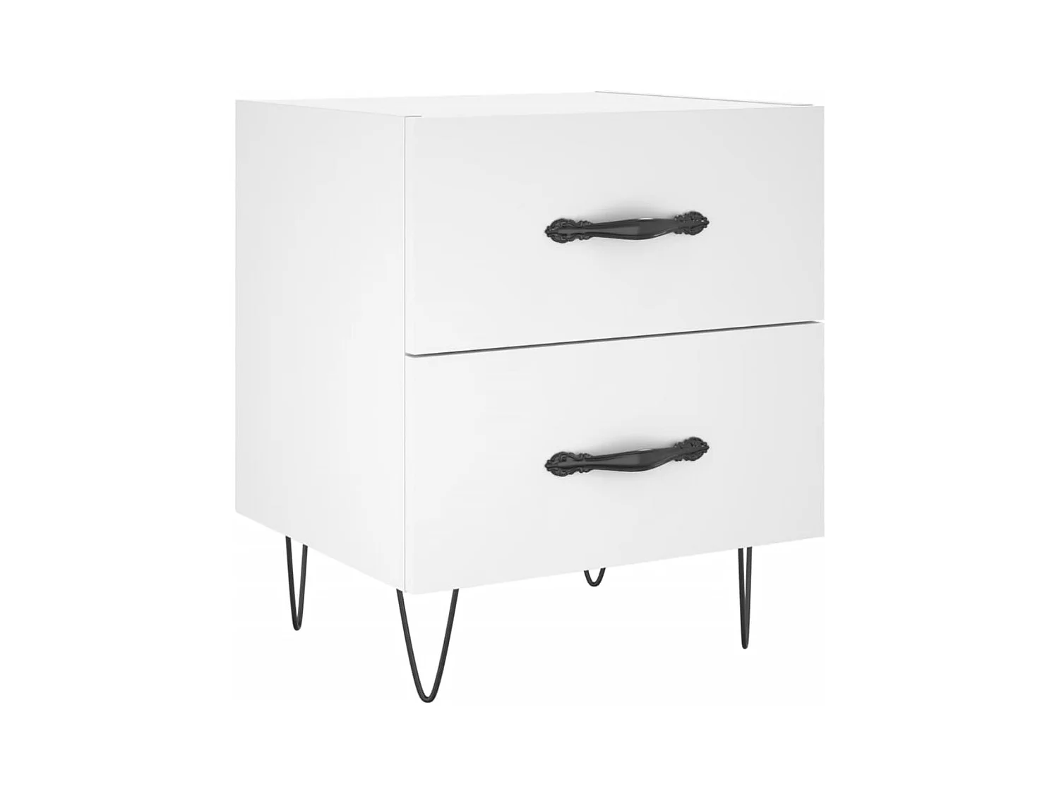 Comodini 2 pezzi bianchi 40x35x47,5 cm in legno ingegnerizzato