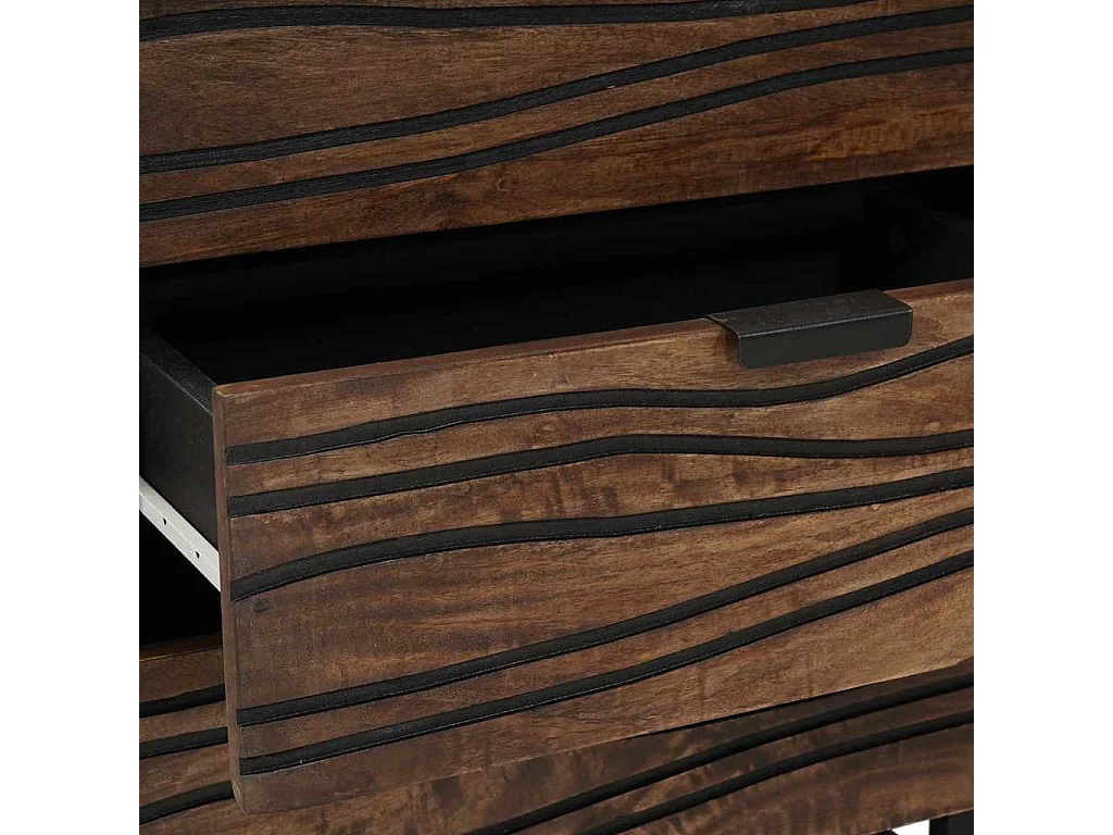 Mesilla de noche de nogal 50 x 33 x 60 cm madera maciza de mango