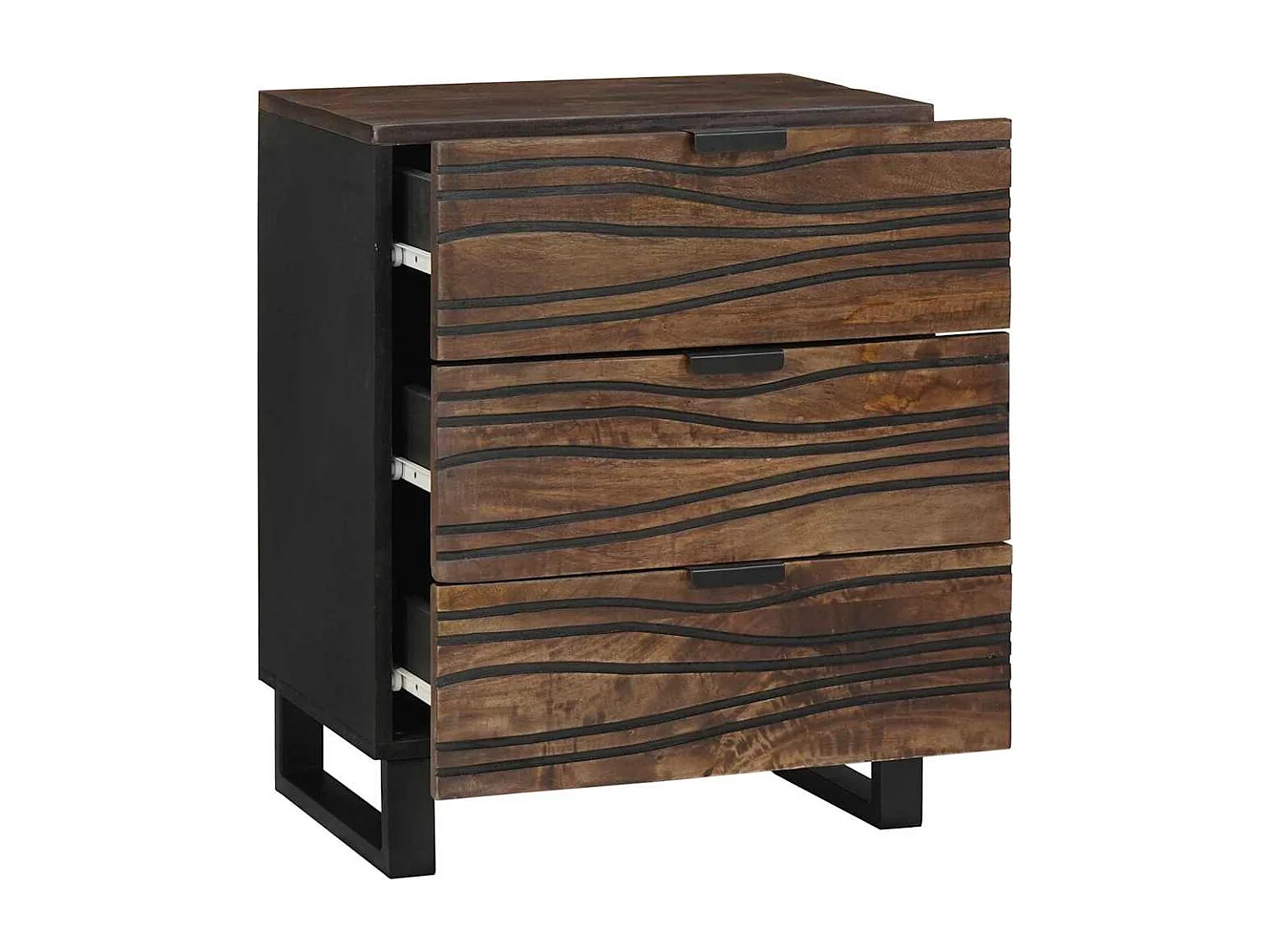 Cabinet de chevet Noyer 50 x 33 x 60 cm bois de manguier massif