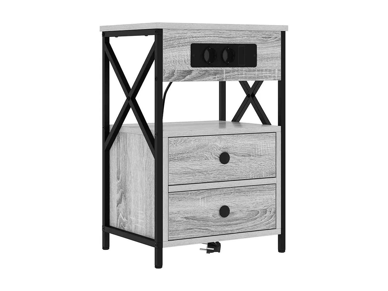 Cabinet de chevet avec tiroir 2 pcs Sonoma gris 40 x 31 x 60 cm